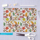Papier Mousseline Champignons d'automne, feuilles, noix et baies sur (Artisanat)