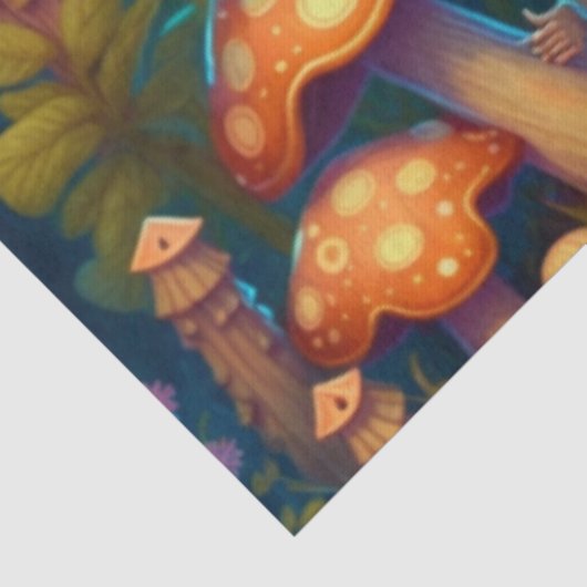 Papier Mousseline Champignons de grenouille mignon magiques (Détail)