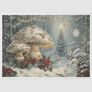 Papier Mousseline Champignons de Noël des flocs de neige