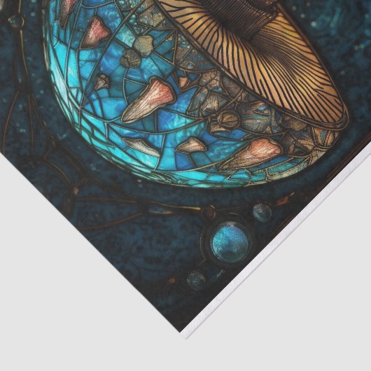 Papier Mousseline Champignons en verre tendu (Détail)