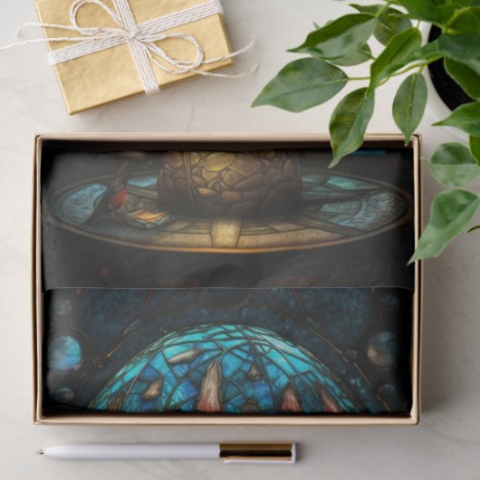 Papier Mousseline Champignons en verre tendu (Cadeau)