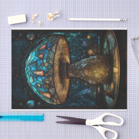 Papier Mousseline Champignons en verre tendu (Artisanat)