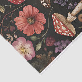 Papier Mousseline Champignons et fleurs d'automne Découpage d'automn (Détail)