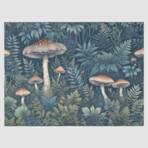 Papier Mousseline Champignons et Fougères