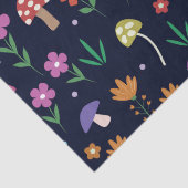 Papier Mousseline Champignons magiques avec Motif Fleurs Whimsical (Détail)