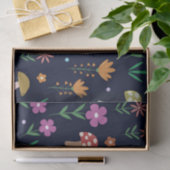 Papier Mousseline Champignons magiques avec Motif Fleurs Whimsical (Cadeau)