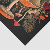 Papier Mousseline Champignons Parmi De Jolies Fleurs Illustration (Détail)