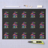 Papier Mousseline Champignons psychédéliques colorés- (Artisanat)