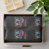Papier Mousseline Champignons psychédéliques colorés- (Cadeau)