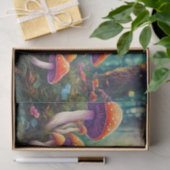 Papier Mousseline Champignons psychédéliques rouges dans la forêt (Cadeau)