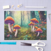 Papier Mousseline Champignons psychédéliques rouges dans la forêt (Artisanat)