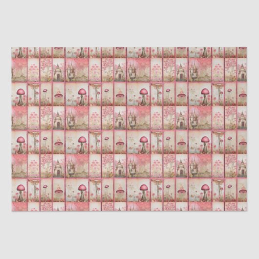 Papier Mousseline Champignons roses (Recto)