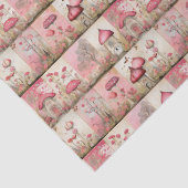 Papier Mousseline Champignons roses (Détail)