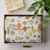 Papier Mousseline Champignons sauvages sur blanc (Cadeau)