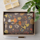 Papier Mousseline Champignons sauvages sur brun (Cadeau)