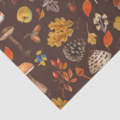 Papier Mousseline Champignons sauvages sur brun (Détail)