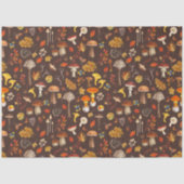 Papier Mousseline Champignons sauvages sur brun (Recto)