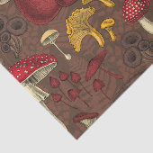 Papier Mousseline Champignons sauvages sur brun (Détail)