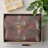 Papier Mousseline Champignons sauvages sur brun (Cadeau)