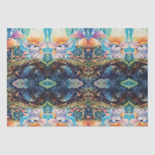 Papier Mousseline Champignons Souris Mystic Forest Decoupage (Recto)