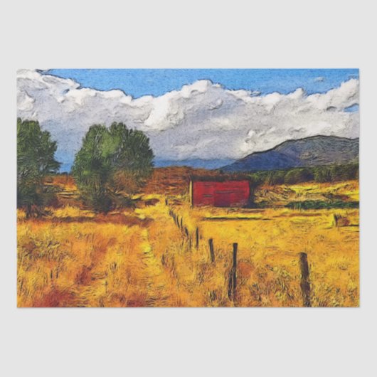Papier Mousseline Champs agricoles d'automne décolpage Papier papier (Recto)