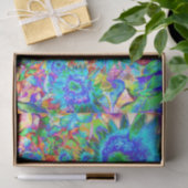 Papier Mousseline Champs de tournesol pour toujours -bleu (Cadeau)