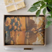 Papier Mousseline Champs Marigold Vibrants Avec Lumière Solaire (Cadeau)