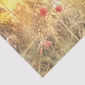 Papier Mousseline Champs radieux de céréales avec des pavots rouges (Détail)