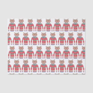 Papier Mousseline Chandail de Noël moche, mignon Amoureux des chats