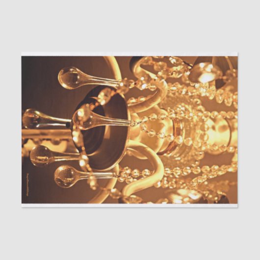 Papier Mousseline Chandelier Shabby Bling 1 Or (Recto)