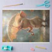 Papier Mousseline Chant de cochon dans la page de découpage de pluie (Artisanat)