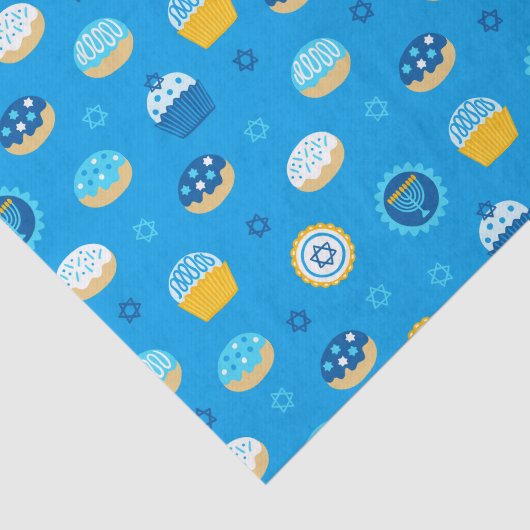 Papier Mousseline Chanukah étoile juive Cupcakes bleu (Détail)
