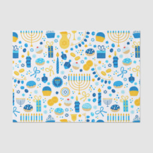 Papier Mousseline Chanukah Party Bleu Or Blanc