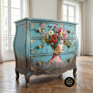 Papier Mousseline Chapeau Cage à Oiseaux Vintage Découpe Florale