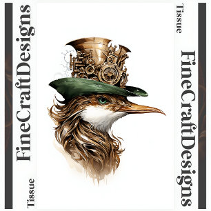 Papier Mousseline Chapeau Mignon Oiseau Steampunk Engrenages Rouages