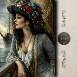 Papier Mousseline Chapeau Nautique de Femme Victorienne Découpe de B