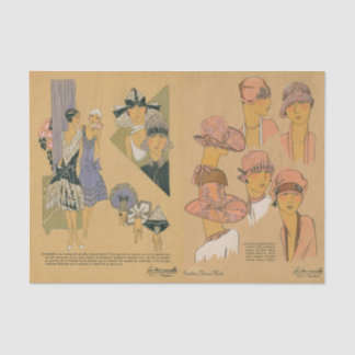 Papier Mousseline Chapeaux de mode française vintage pour femmes Rob