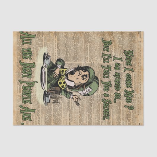 Papier Mousseline Chapelier fou, Alice au pays des merveilles, art (Recto)