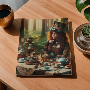 Papier Mousseline Chapelier Fou Steampunk Vintage Dame Victorienne