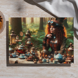 Papier Mousseline Chapelier Fou Steampunk Vintage Dame Victorienne
