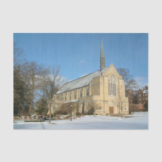 Papier Mousseline Chapelle Harbison en hiver au Grove City College (Recto)