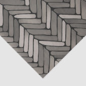 Papier Mousseline Charbon et Gris Herringbone Elegant Géométrique (Détail)