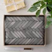 Papier Mousseline Charbon et Gris Herringbone Elegant Géométrique (Cadeau)