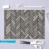 Papier Mousseline Charbon et Gris Herringbone Elegant Géométrique (Artisanat)