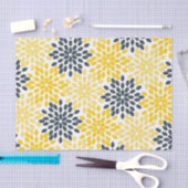 Papier Mousseline Charbon jaune et gris Moderne Floral (Artisanat)
