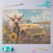 Papier Mousseline Chariot de vache de découpage Fleurs de soleil Vin (Artisanat)