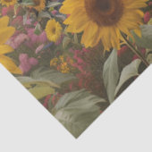 Papier Mousseline Chariot de vache de découpage Fleurs de soleil Vin (Détail)