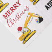 Papier Mousseline Chariot d'excavation de Noël Nom personnalisé (Détail)