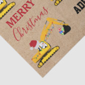 Papier Mousseline Chariot d'excavation de Noël Nom personnalisé (Détail)