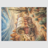 Papier Mousseline Chariot en bois ancien occidental dans la prairie  (Recto)